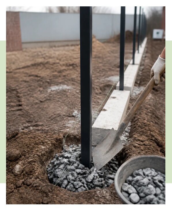 Бутование столбов для забора под установку в Луге